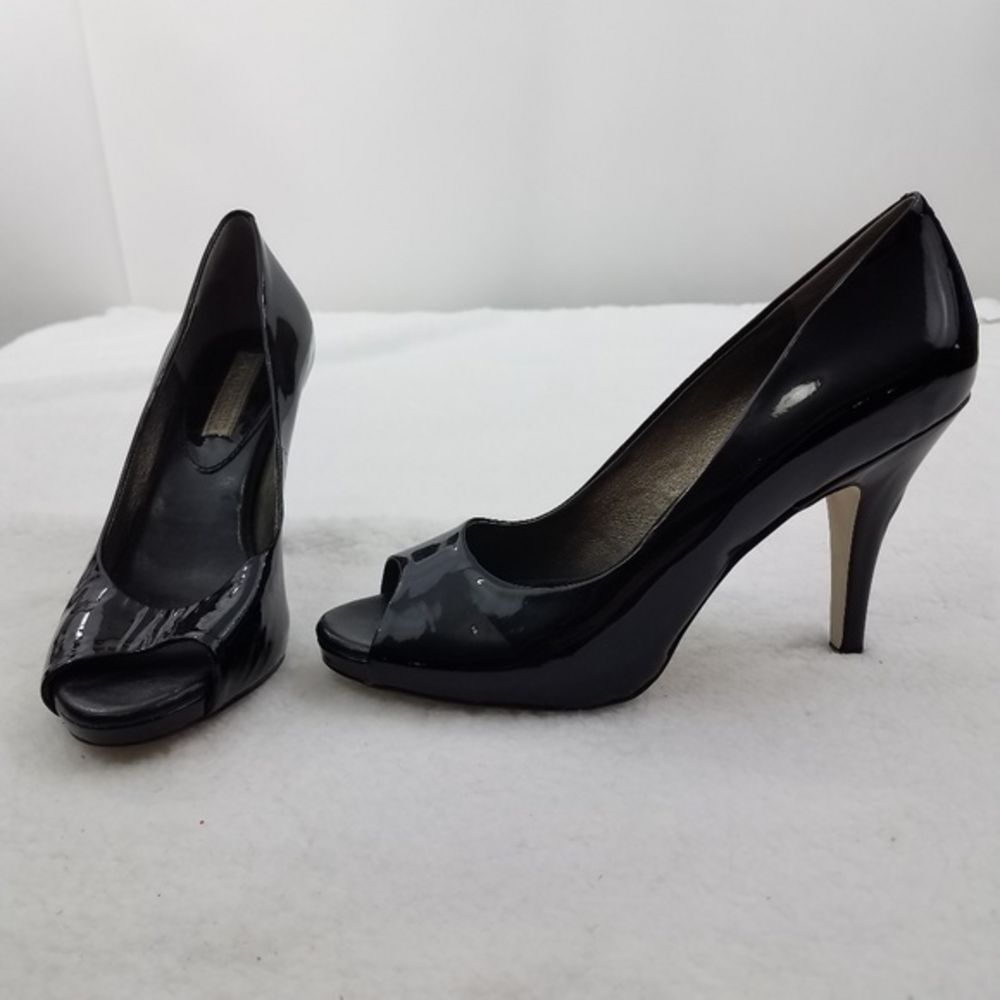 Banana Republic Peep Toe Black Patent Leather Size
